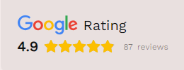 Google 4.9 rating with 87 reviews